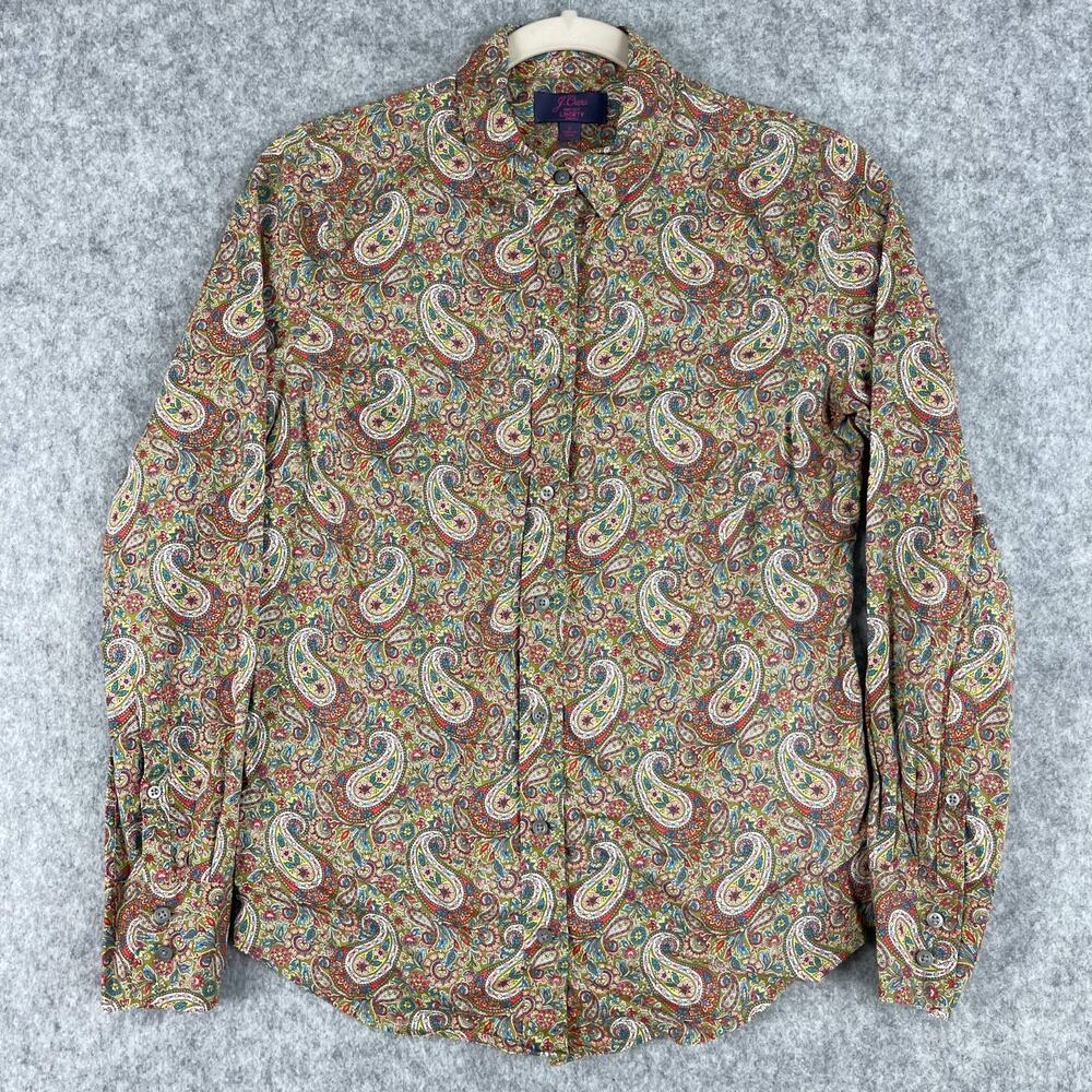 J. Crew Slim Perfect Shirt Liberty Lee Manor Paisley Womens 2 Button Up Cotton - Picture 2 of 15